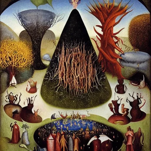 Prompt: the garden of earthly delights by remedios varo