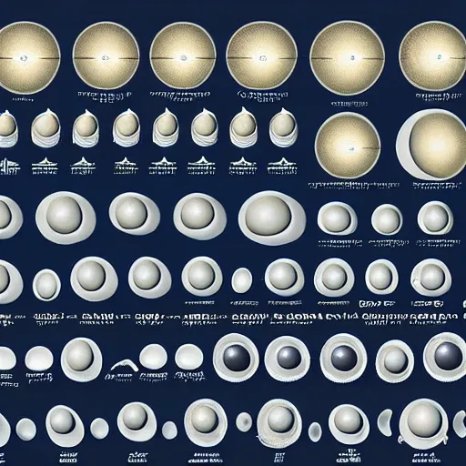 Prompt: chart infographic of hundreds of different UFO flying saucers, designed by an alien, in an alien language, hyperdetailed, 8k