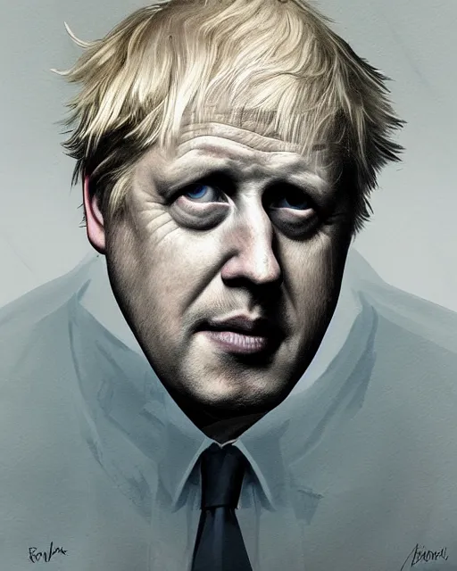 Prompt: boris johnson, hyper realistic face, fantasy art, in the style of greg rutkowski, intricate, hyper detailed, smooth