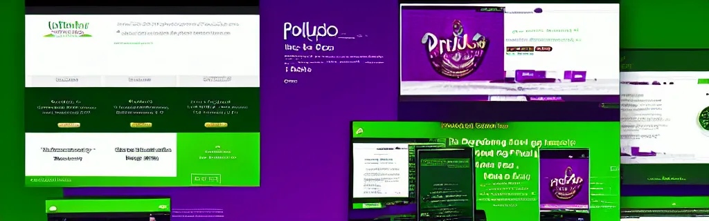 Image similar to ultra realistic purple and green slots casino website, material design