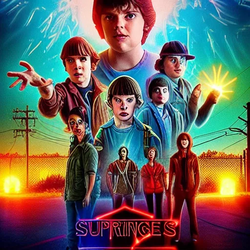 prompthunt: Dwayne Johnson in stranger things season 5 poster