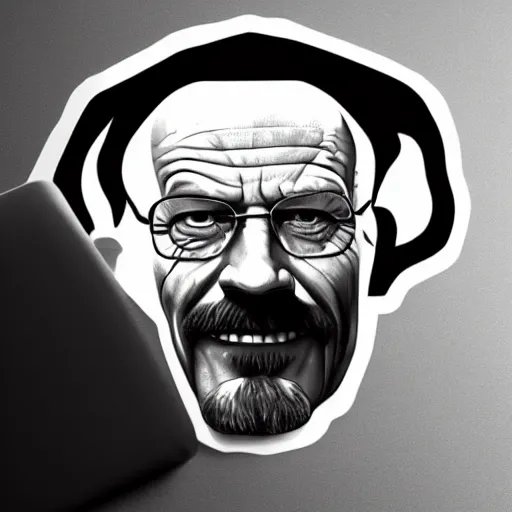 Image similar to logo design, walter white as the joker