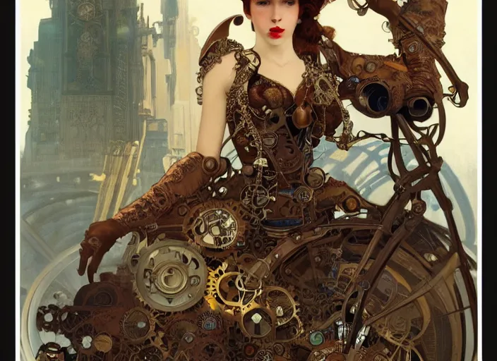 Image similar to woman model, steampunk!!! and modern, in a wallmart!!!!!!!!!!!!, top view, rgb, backlit, elegant, highly detailed, digital painting, artstation, concept art, smooth, sharp focus, illustration, art by krenz cushart and artem demura and alphonse mucha