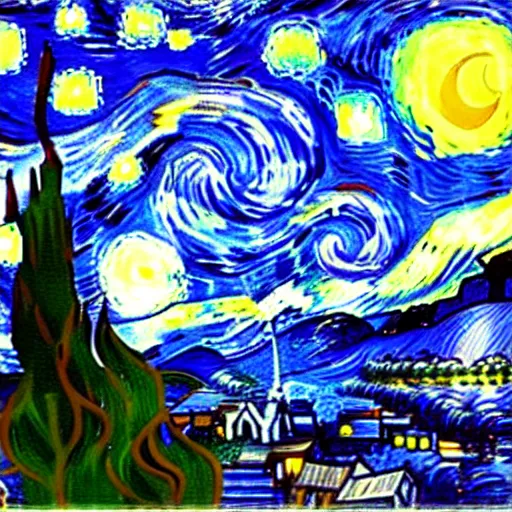 Prompt: van gogh starry seattle