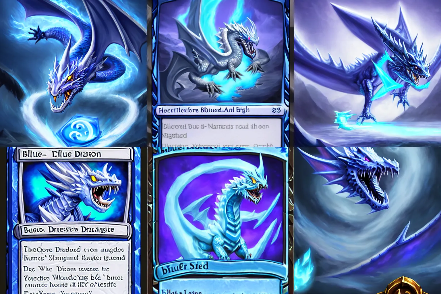Prompt: Blue-Eyes White Dragon, Hearthstone splash art