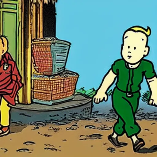 Image similar to tintin in bangladesh, strampunk style