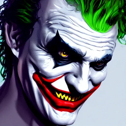 Image similar to the joker with Batman face mask, digital painting, amazing detail, artstation, cgsociety