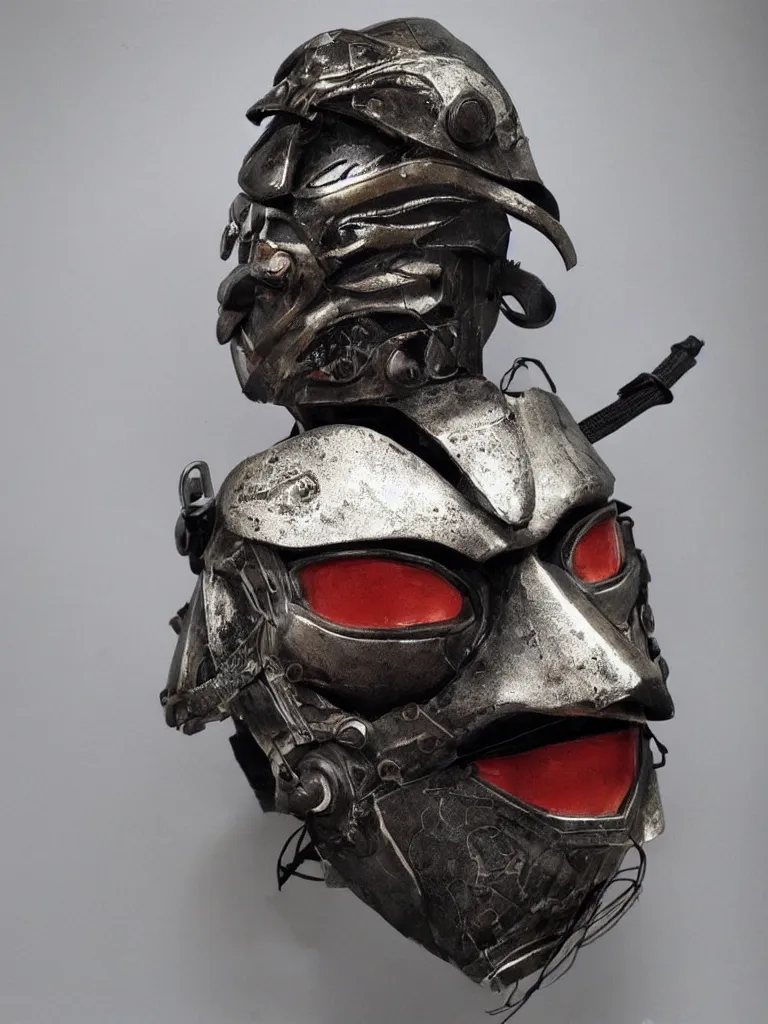 Prompt: cyberpunk samurai mask