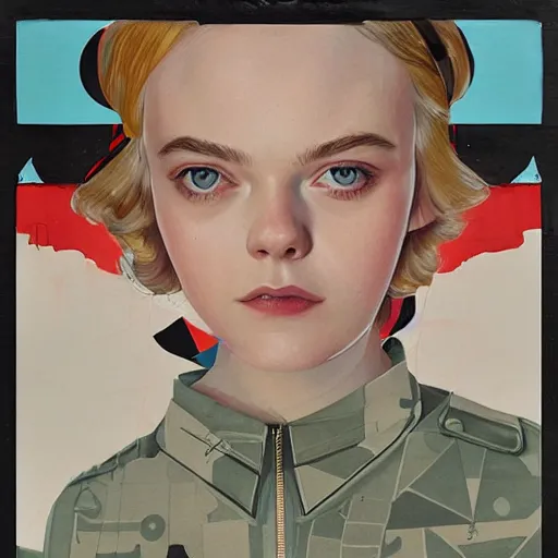 Image similar to Elle Fanning at Normandy D-day picture by Sachin Teng, asymmetrical, dark vibes, Realistic Painting , Organic painting, Matte Painting, geometric shapes, hard edges, graffiti, street art:2 by Sachin Teng:4