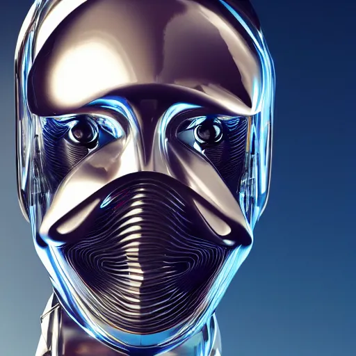 Image similar to futuristic typographic composition, chrome, hajime sorayama, airbrush, high detail, octane render, 4 k