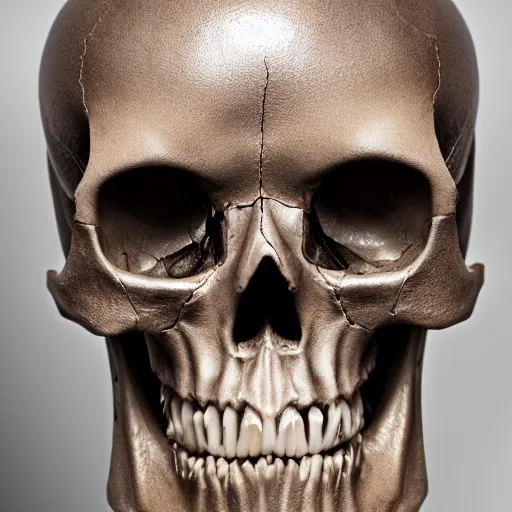 Image similar to A photo of a skull of an Alien, strange object, Alien skull, alien, professional photograph, studio lighting, highly detailed