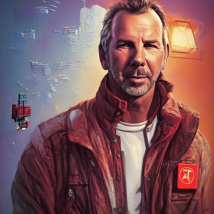 Image similar to portrait of kevin costner as postman 1 9 9 7. intricate abstract. intricate artwork. by tooth wu, wlop, beeple, dan mumford. octane render, trending on artstation, greg rutkowski very coherent symmetrical artwork. cinematic, hyper realism, high detail, octane render, 8 k, iridescent accents