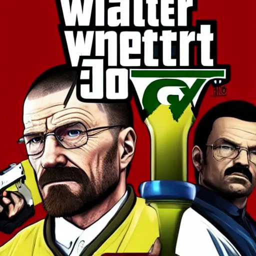 Image similar to walter white in gta 5 game poster