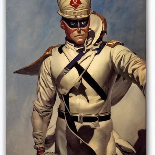 Image similar to futurist soldier, by leyendecker