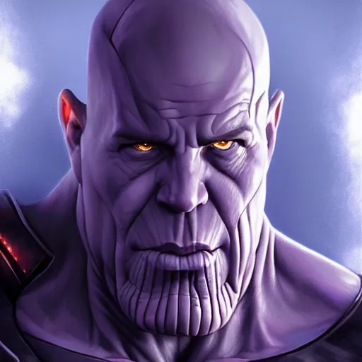 Prompt: thanos looking like vin diesel, realistic digital art, artstation, cinematic