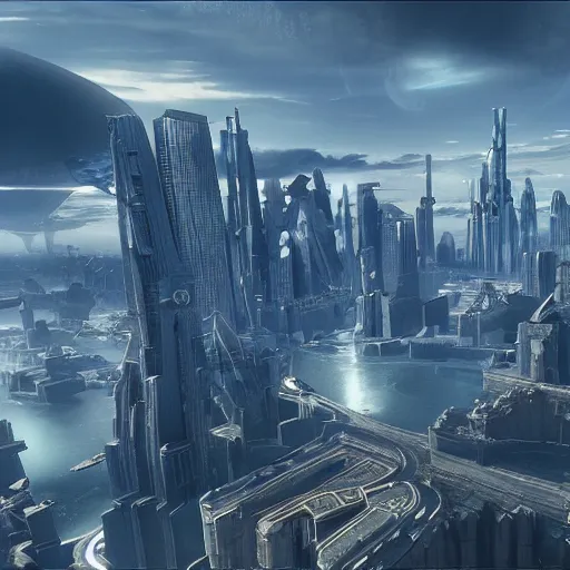 Prompt: gigantic majestic futuristic city of angels, epic scale, dramatic buildings, cinematic sky, 8 k, unreal engine 5