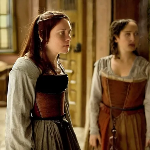 Prompt: scene from a 2 0 1 0 film set in the 1 5 th century showing a woman