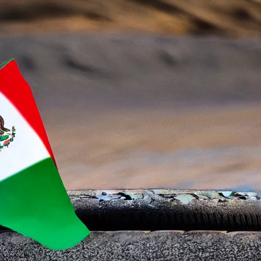 Image similar to a tire with the Mexican flag printed on it, National Geographic photo, coherent like Dall-E 2