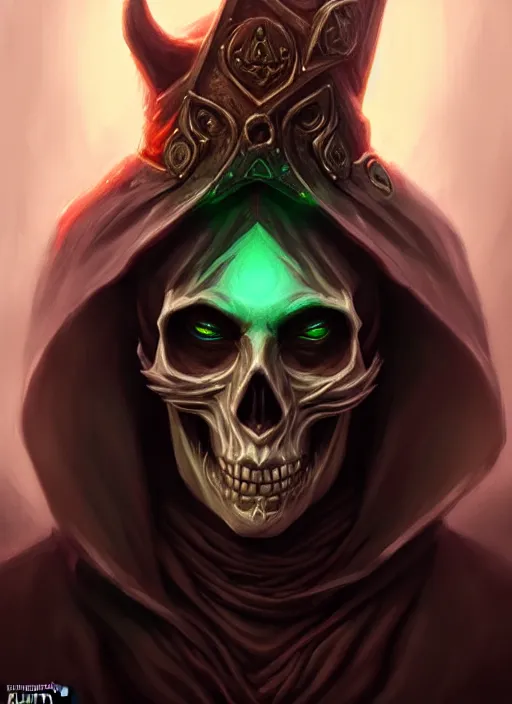 Prompt: a _ fantasy _ style _ portrait _ painting _ of skull head lich, dnd, wicked, oil _ painting _ unreal _ 5 _ daz. _ rpg _ portrait _ extremely _ detailed _ artgerm _ greg _ rutkowski _ greg