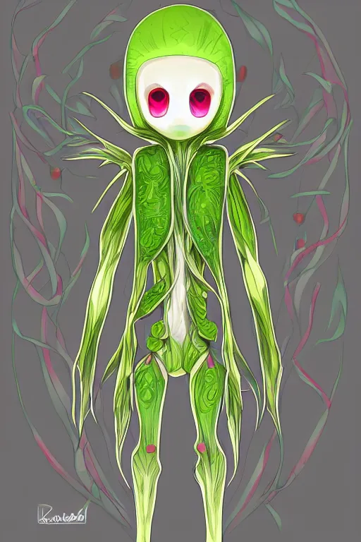 Image similar to radish humanoid, symmetrical, highly detailed, digital art, sharp focus, trending on art station, anime art style