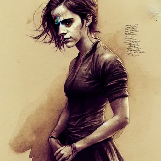 Image similar to emma watson, full body, by jean - baptiste monge