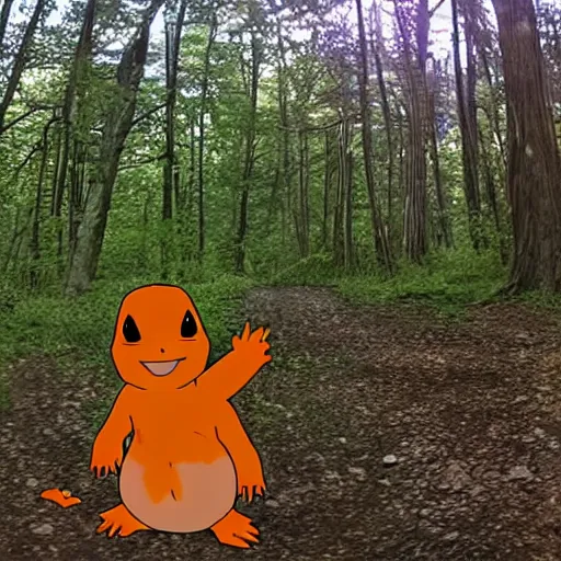 Image similar to trail cam footage of charmander