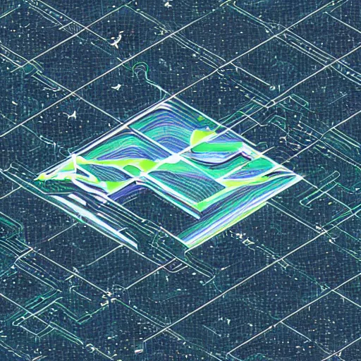 Image similar to flat, isometric, sythwave, printer floating in space