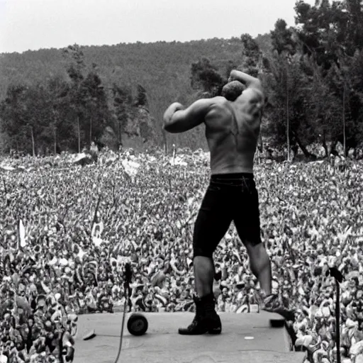 Image similar to hulk performing at woodstock