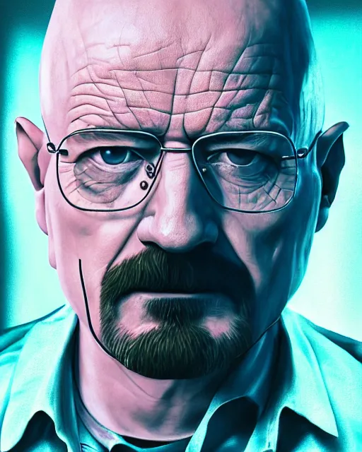 Image similar to Beautiful art portrait of Melissa Rauch as Walter White in breaking bad, atmospheric lighting, intricate detail, cgsociety, hyperrealistic, octane render, RPG portrait, ambient light, dynamic lighting