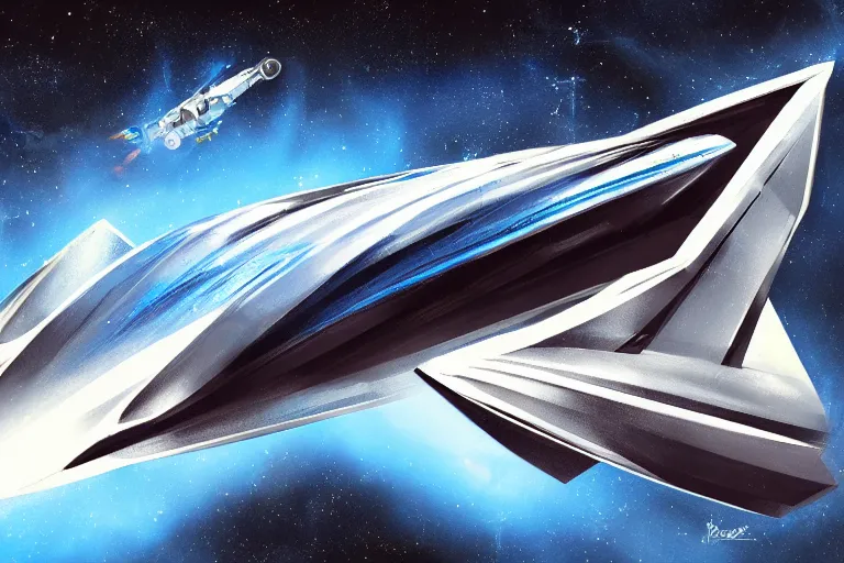 Prompt: spaceship on hyperspeed, concept art