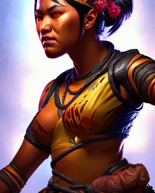 Image similar to The Tiger Queen as an Apex Legends character digital illustration portrait design by, Mark Brooks detailed, soft lighting