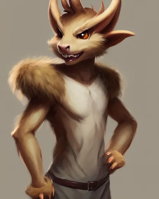 Image similar to character concept art of a cute young male anthropomorphic beige furry dragon | | cute - fine - face, pretty face, key visual, realistic shaded perfect face, fine details by stanley artgerm lau, wlop, rossdraws, james jean, andrei riabovitchev, marc simonetti, and sakimichan, trending on artstation