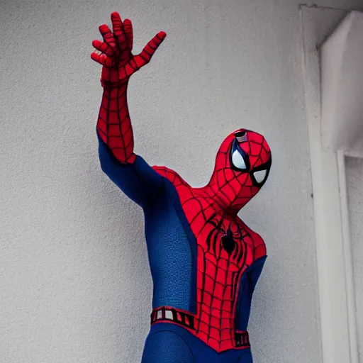 Image similar to spider - man in a white costum