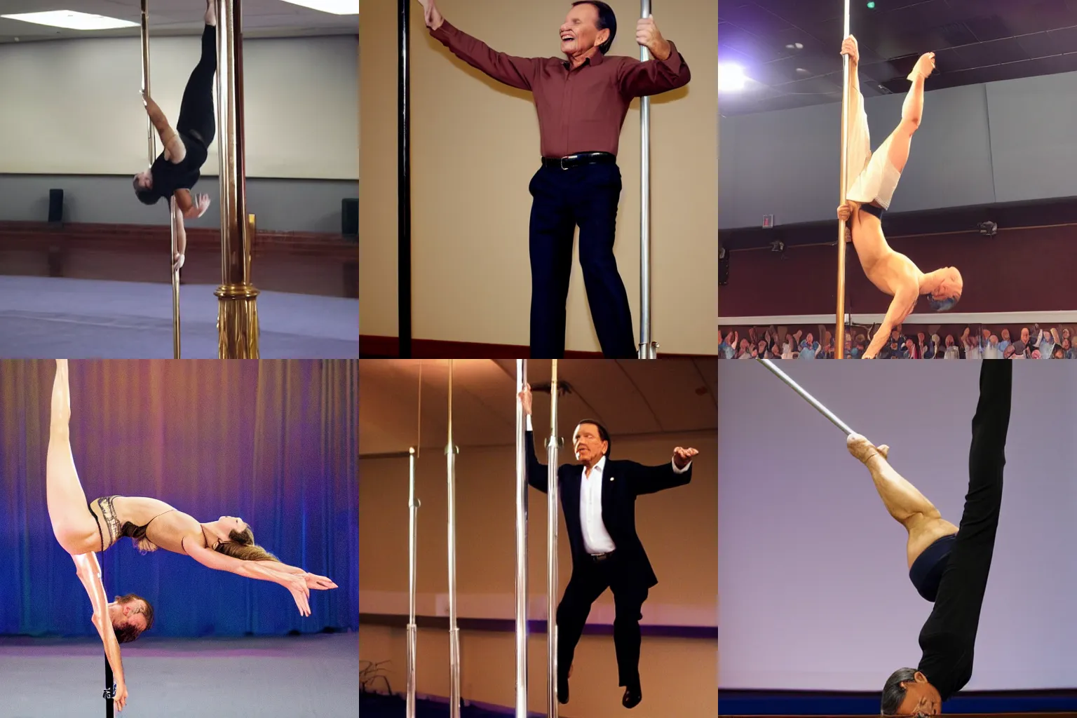 Prompt: kenneth copeland pole dancing