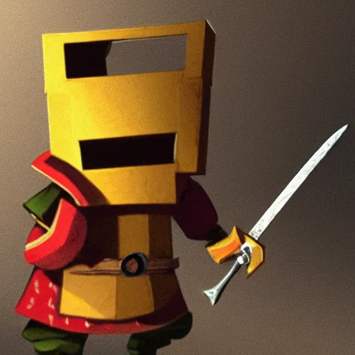 Image similar to boxman wielding a sword