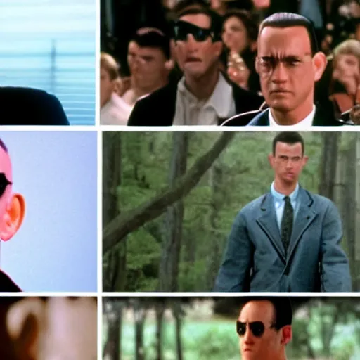 Prompt: Forrest Gump in The Matrix, live action movies, rtx on, stunning visuals, movie parodies, tom hanks as Neo