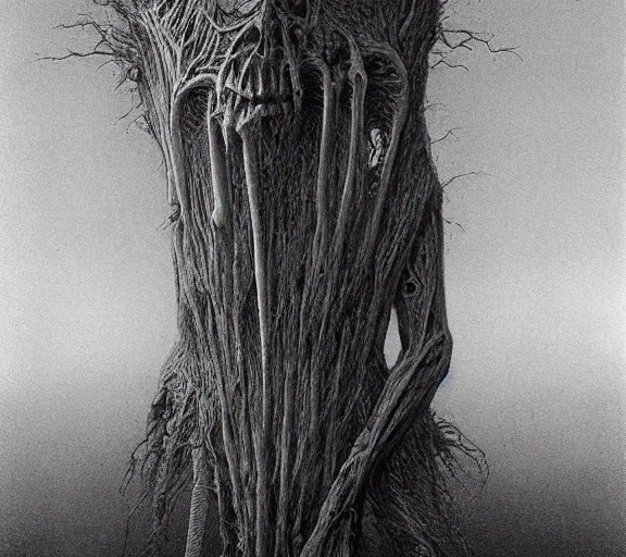 Image similar to the boney razor spine of the shade monster, photo pic by gammel giger beksinski horrors H 576