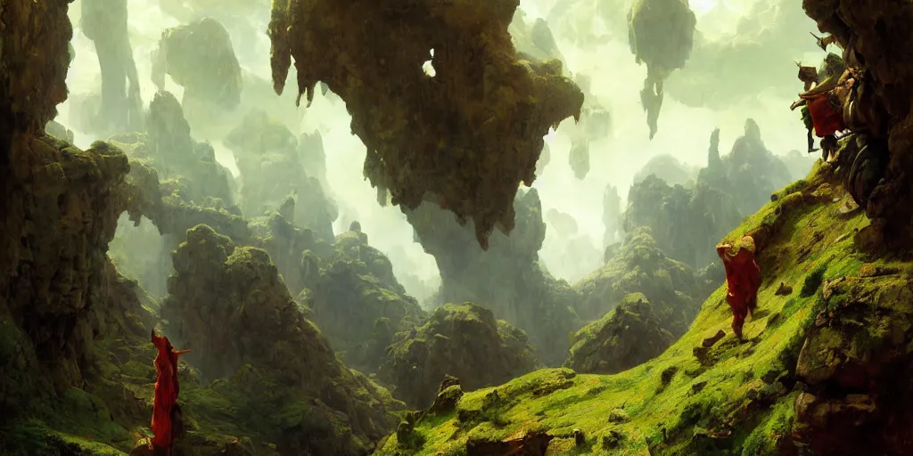 Image similar to huge cave ceiling clouds made of green earth towns, industry, steampunk villages castles, buildings inverted upsidedown mountain artstation illustration sharp focus sunlit vista painted by ruan jia raymond swanland lawrence alma tadema zdzislaw beksinski norman rockwell tom lovell alex malveda greg staples