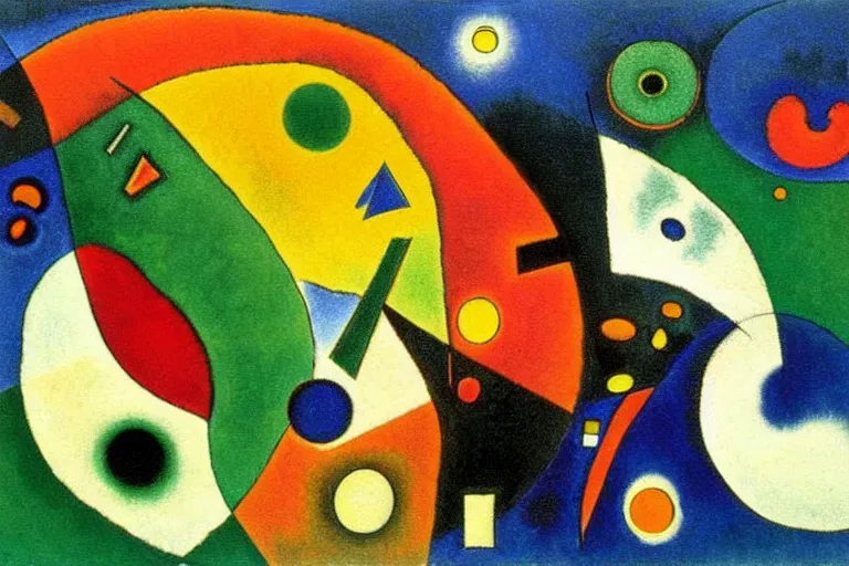 Image similar to born under a bad sign, good luck and trouble are my only friends, colors orange, white!!, dark green, dark blue, surreal abstract painting by kandinsky