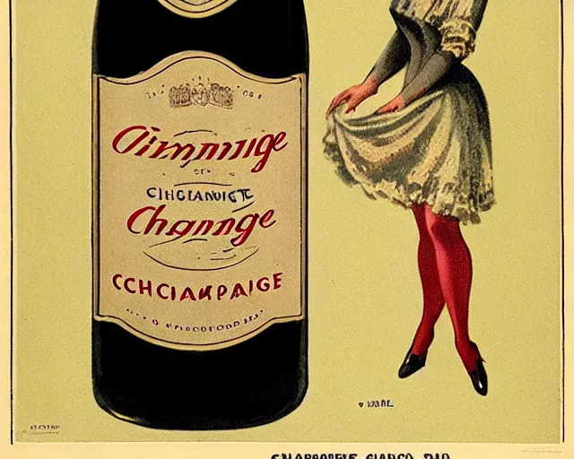 Image similar to vintage, champagne. can can, french, realistic, cheerful, 1 9 0 2