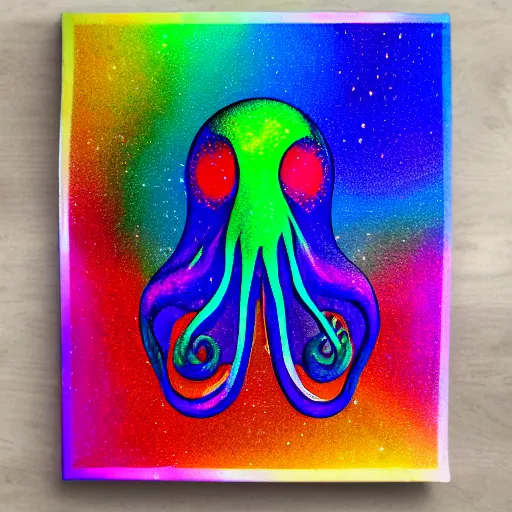 Image similar to rainbow cosmic octopus