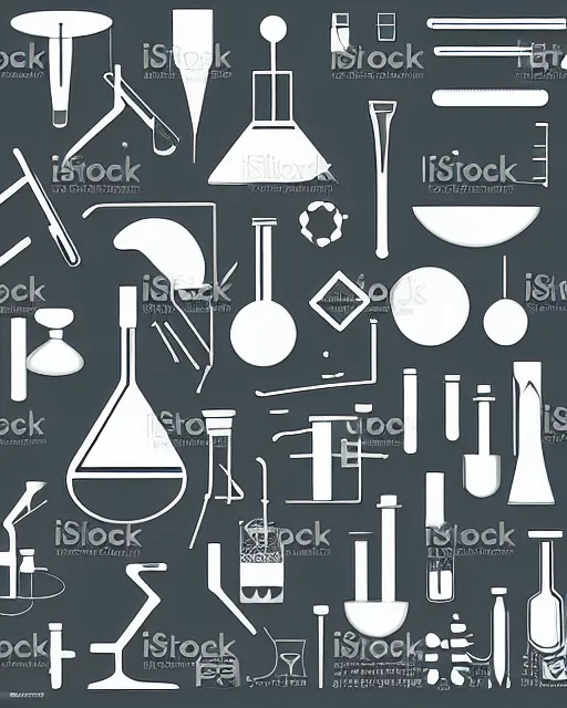 Image similar to science lab. clean cel shaded vector art. minimalist illustration art