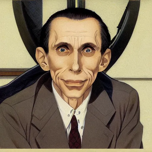 Image similar to anime joseph goebbels by hasui kawase by richard schmid