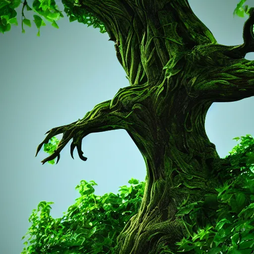 Prompt: leafy green majestic treant, 4 k resolution, ultra detailed