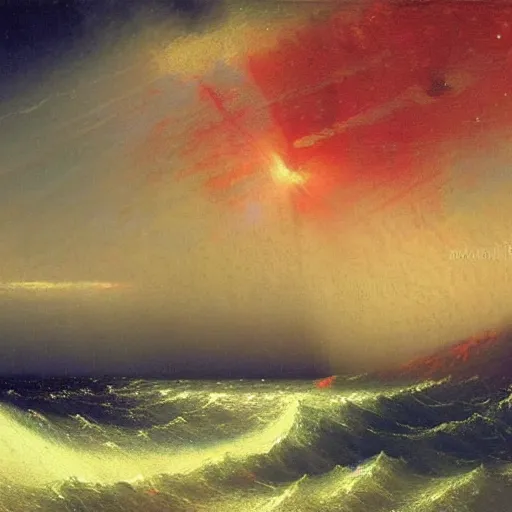 Prompt: cosmic microwave background, by ivan_aivazovsky