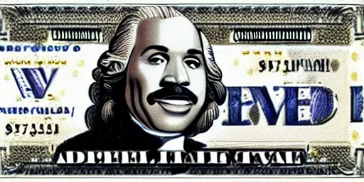 Image similar to Steve harvey as George Washington on the 1 dollar bill