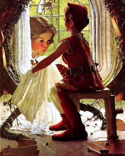 Image similar to a beautiful elf princess by norman rockwell