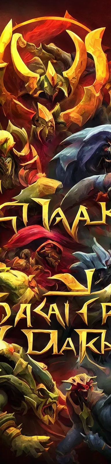 Image similar to dota 2 logo and text