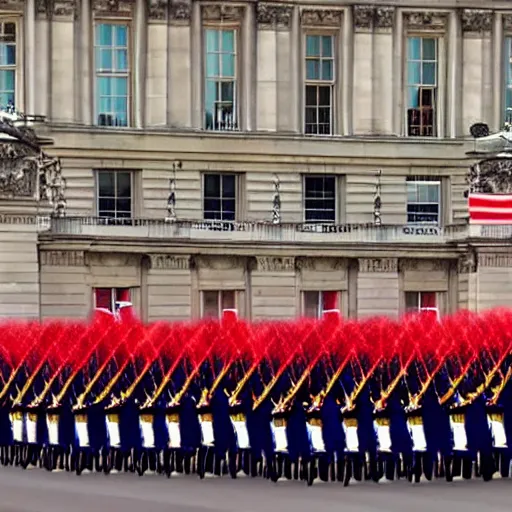 Prompt: Buckingham Palace moved to Washington DC, Fourth of July 2022 Patriotism and Fireworks, God Bless America