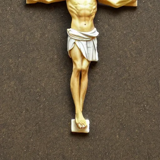 Prompt: Jesus crucified on a palm, photorealiatic,